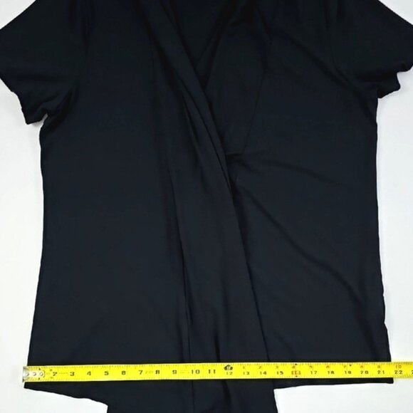 CLEO Women's Black Open Front Short Sleeves Drapy Soft Stretch Size Large - Picture 9 of 10